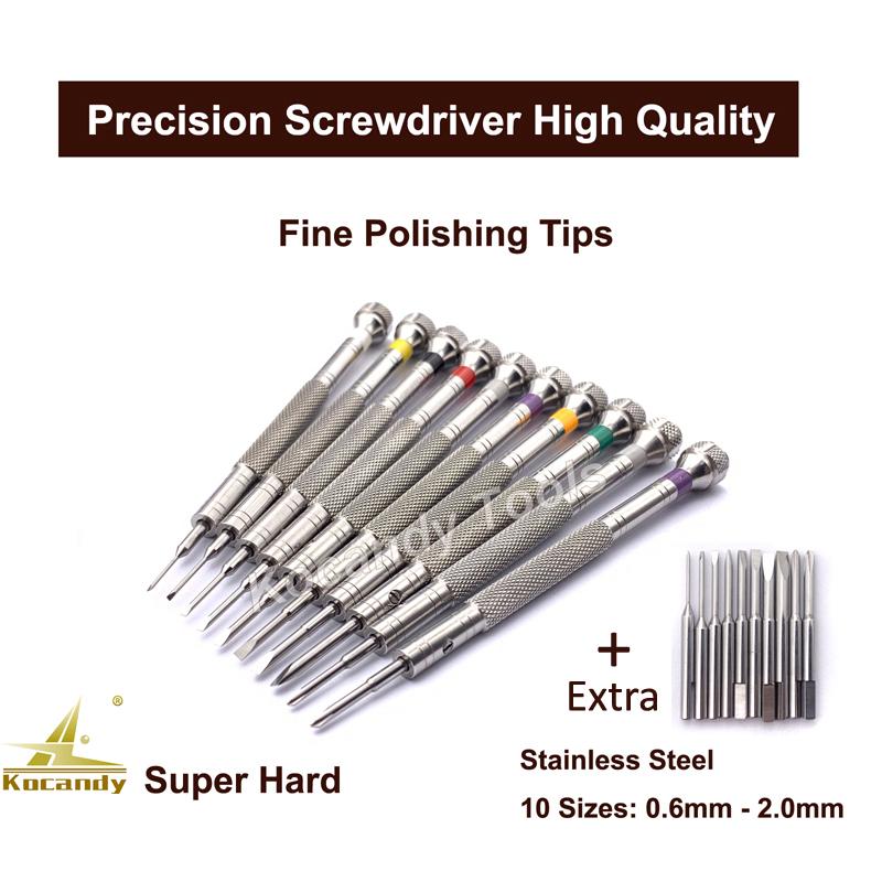 316 Stainless Steel Precision Screwdriver 10 In 1 Set Watch Repair Tools Kit for Watchmakers Super Quality