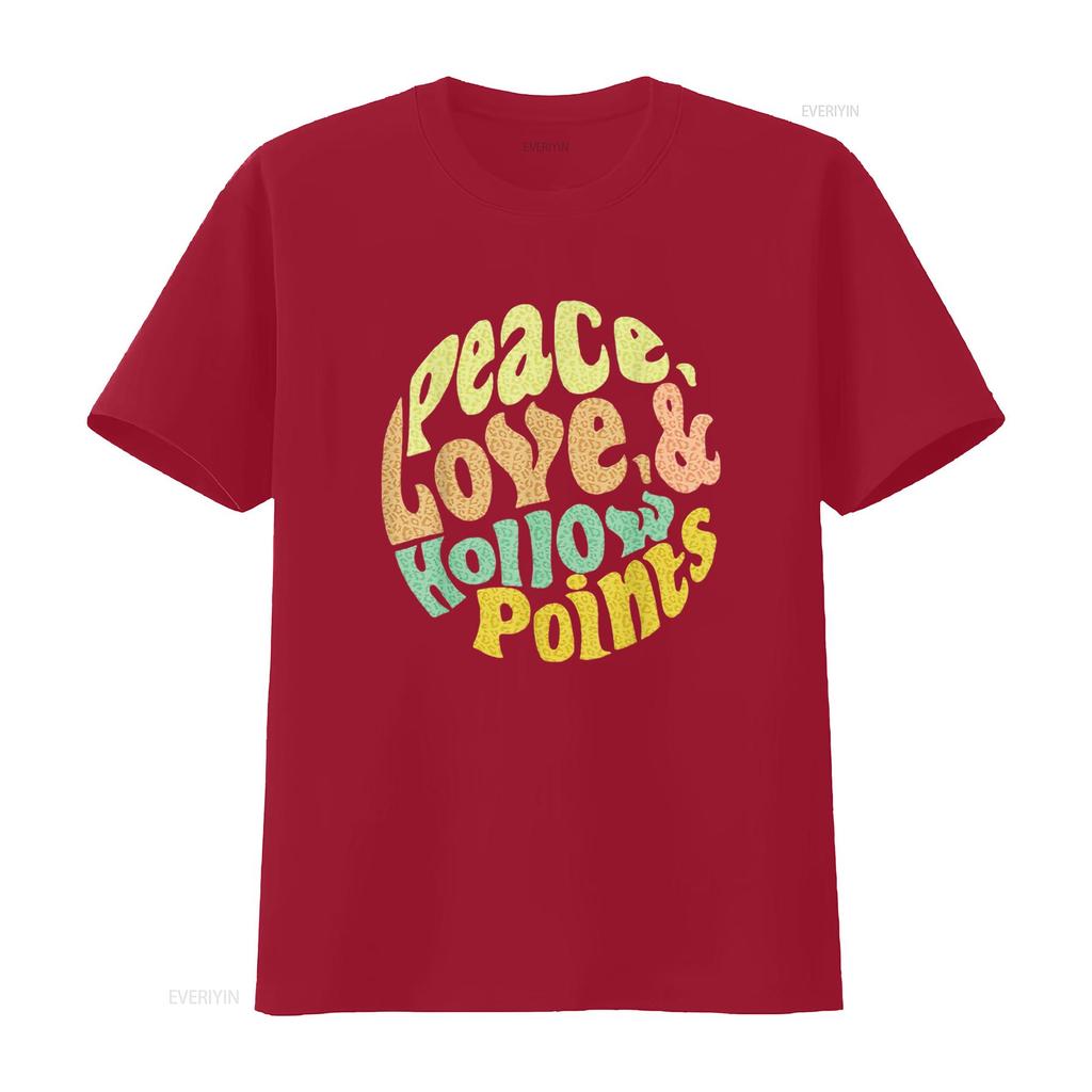 Mens Peace Love And Hollow Points T Shirt Black X Large Vintage Washed Slightly Versatile Stylish Homme Designer Clothes