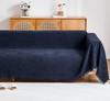 HomeFirst Nordic Style Sofa Armrest or Sofa Blanket with Cotton Protective Suitable for All 180cm Dark Blue Multi-Cover, Cover, Armless, Reversible,