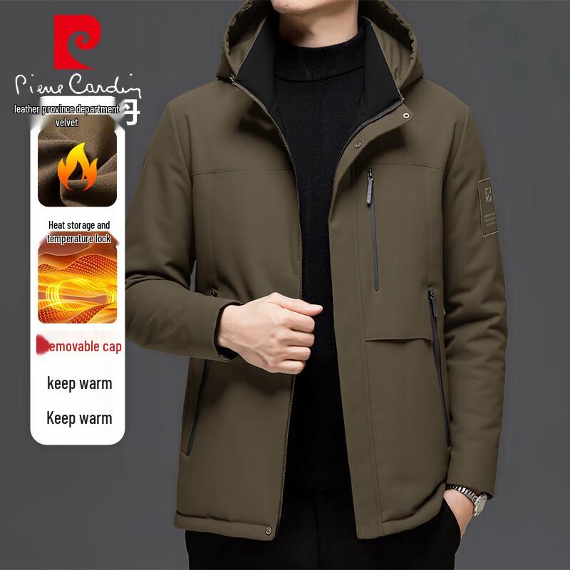 

Pierre Cardin Men s Autumn/Winter Hooded Fleece-Lined Padded Jacket XL