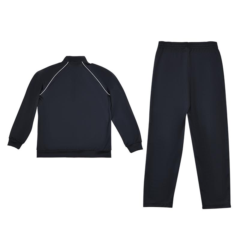 Li Ning Striped Comfortable Breathable Cardigan Hoodie Relaxed Fit Straight Leg Warm Long Pants Casual Sports Suit Unisex Suit Black YWEU005-3