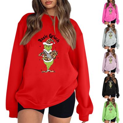 Damen Sweatshirt Sport Weihnachten Print Pullover Sweatshirt Rundhals Langarm Oberteil Lässiges Sweatshirt