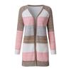 Stylish Women Long Sleeve Striped Patchwork Cardigan Comfy Casual Sweater Female Autumn Long Cardigan
