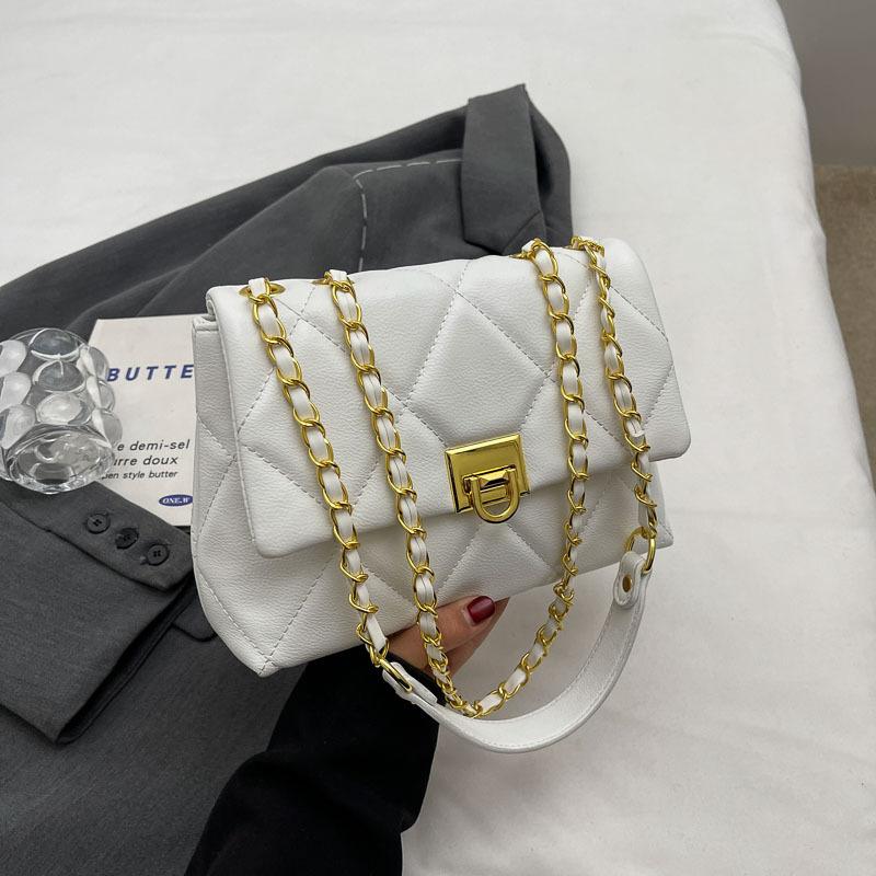 

Женская сумка-клатч на цепочке с бриллиантами высокой ценности, лето 2025, новая модная сумка через плечо, корейская повседневная сумка-мессенджер белый