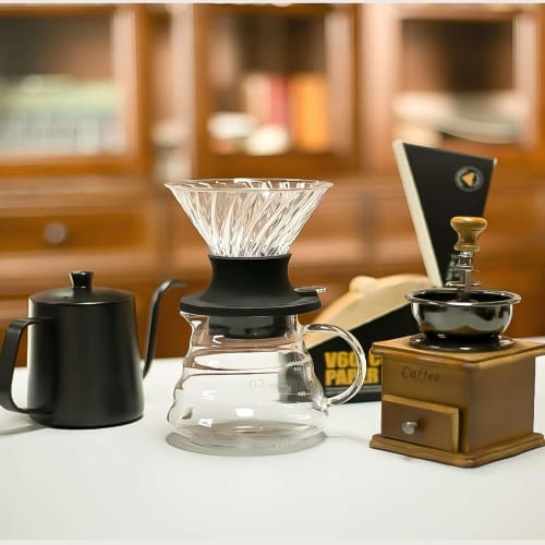 Immersion Dripper with Switch, Plastic Coffee Dripper with Trapezoidal Filter, Coffee Maker, 1-2 Cup Capacity, Simply Pour Hot Water into the Tank, Di