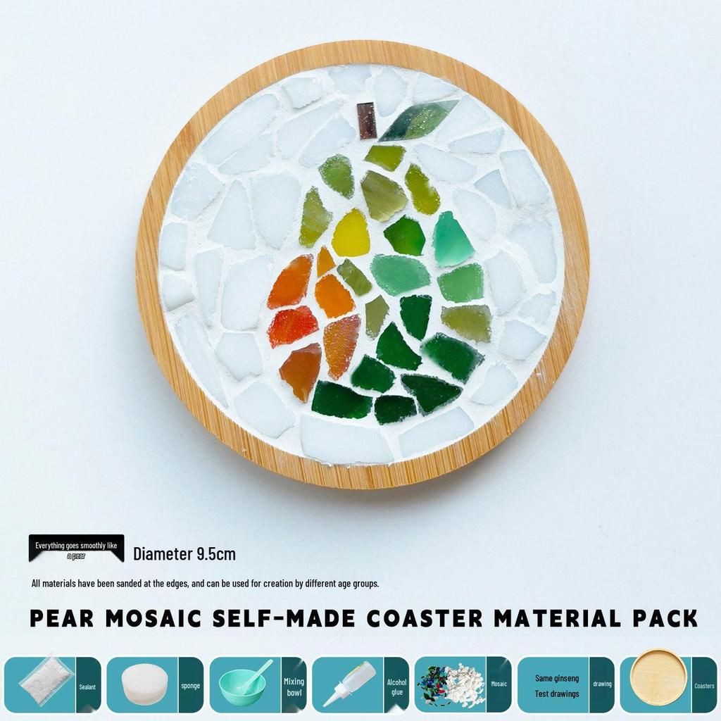 Handmade Glass Mosaic Cup Mat Pixel Puzzle DIY Kit - Educational Toy