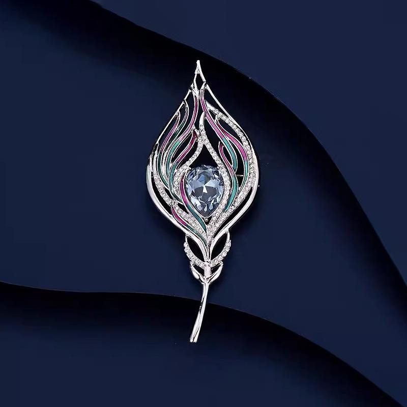 

Ретро брошь в виде павлиньего пера, изысканная женская модная брошь в виде пера, аксессуары высокого класса