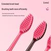 Benou Curved Adult Toothbrush Set - Cute Strawberry/Bear Design, Soft Bristles, Gum Protection, Two-Piece.