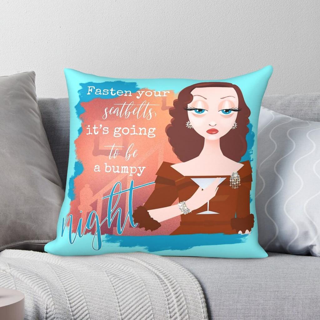 All About Eve Film Fasten Your Seatbelt Pillowcase Polyester Linen Velvet Creative Decorative Throw Pillow Home Cushion Cover