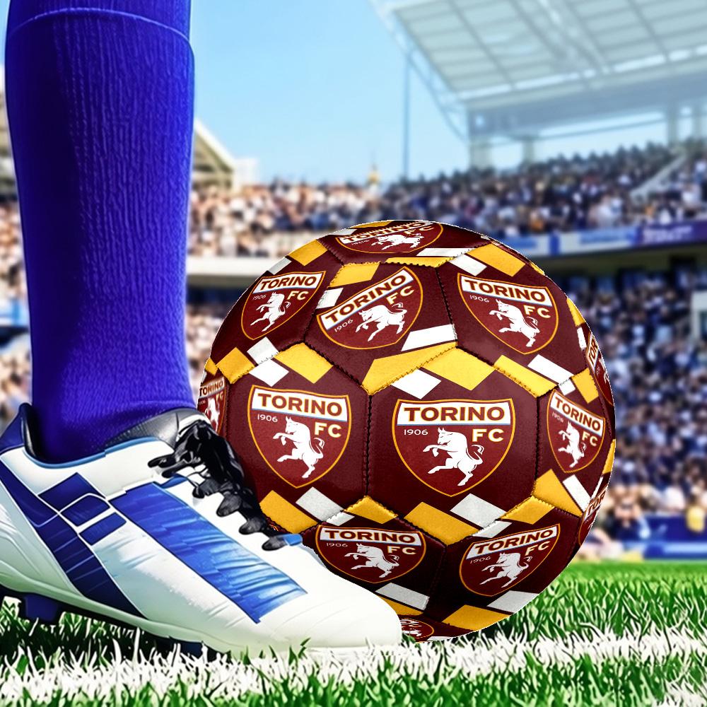 Torino Fc Crest Design Size 5 Soccer Balls, Anti-Slip, Protective Football, Outdoor Sport, Practice Games, Birthdays Gift Suitable for Fan