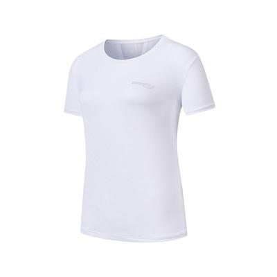 Camiseta Feminina com Design de Fenda nas Costas com Letra do Logo Gola Redonda Manga Curta Pérola Branca SC1249033B-WT02