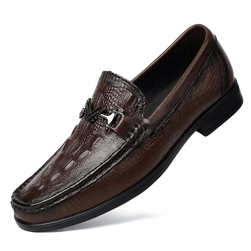 Fashion Summer Adult Loafers for Men Casual Footwear Mens Fashion Genuine Leather Shoes Wedding Business Dress Breathable Driving Shoes