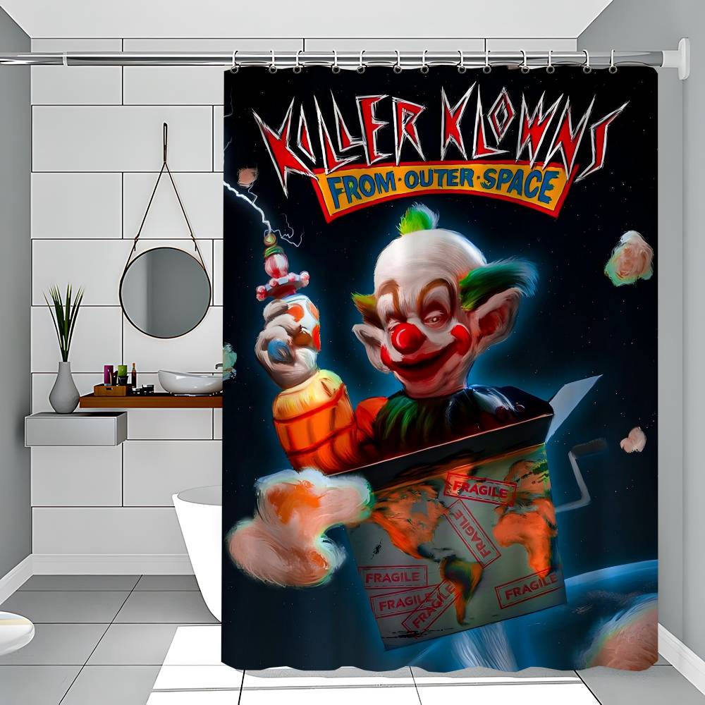 K-Killer Klowns From Outer Space Shower Curtain With Waterproof And Mold Resistant Shower Curtain Polyester Durable Bathroom