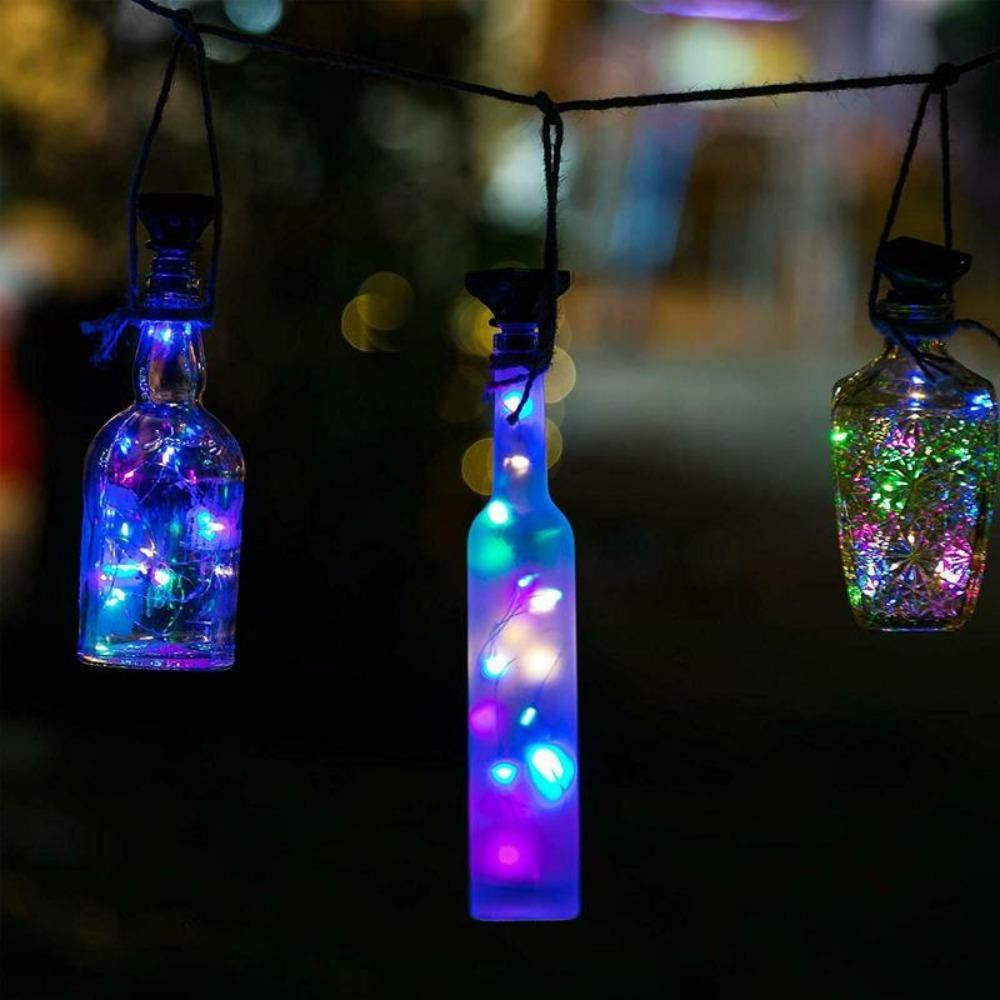 5pcs 20 LED Copper String Lights Solar Powered Cork Lights New Fairy Lights  Wine Bottles