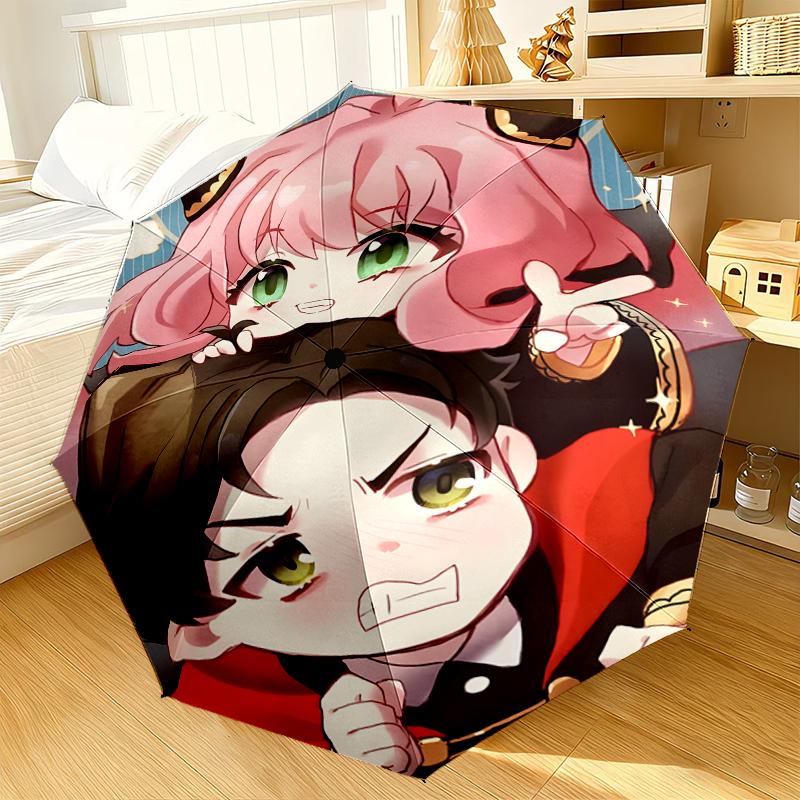 Cute anime spy Famliy Umbrella 8-Frame for Travel, camping, Casual Lightweight Portable Umbrella, Essential for every family Holidays Gift