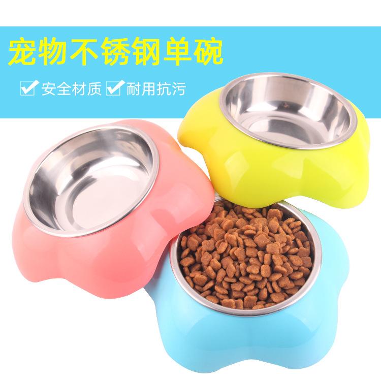Pet Bowl, Pet Flower Dual-purpose Bowl 2-in-1 Pet Stainless Steel Bowl, Dog Bowl Pet Plastic Bowl Dog Food Bowl