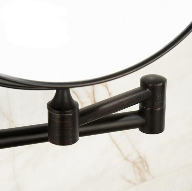 Bathroom Folding Makeup Mirror Wholly Copper Telescopic Black Cosmetic Mirror Wall Mirror Magnifying Glass Cosmetic Mirror