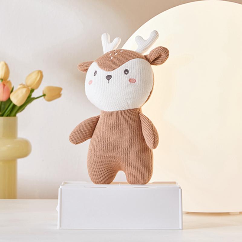 18cm Kawaii Plush Elephant Pig Panda Bear Bunny Rabbit Deer Cartoon Knit Animal Doll Baby Appease Sleeping Hug Pillow Nice Gifts