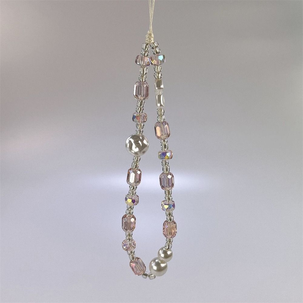 Y2K Silver Phone Lanyard Sweet Girl Beads Phone Chain Cell Phone Strap  Bracelet Keychain