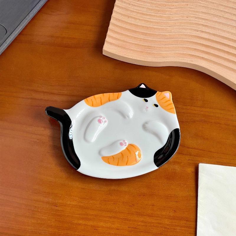 Breakfast Plate High Beauty Ceramic Pizza Handle Plate with Handle Cute Wind Girl Heart Creative Jewelry Plate