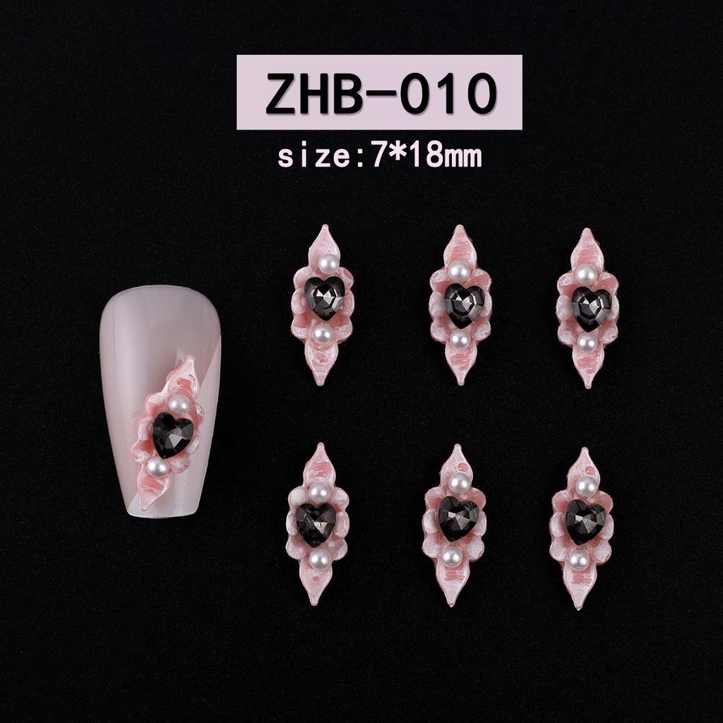 Nagelkunst Harz Diamant Schmuck Nagel Dreidimensionale Schnitzerei Diamant Schmuck Symphony Blume Tragen Nagelaufkleber