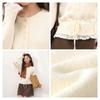 MJ STYLE Women's Ruffle Trim Colorblock Knit Cardigan