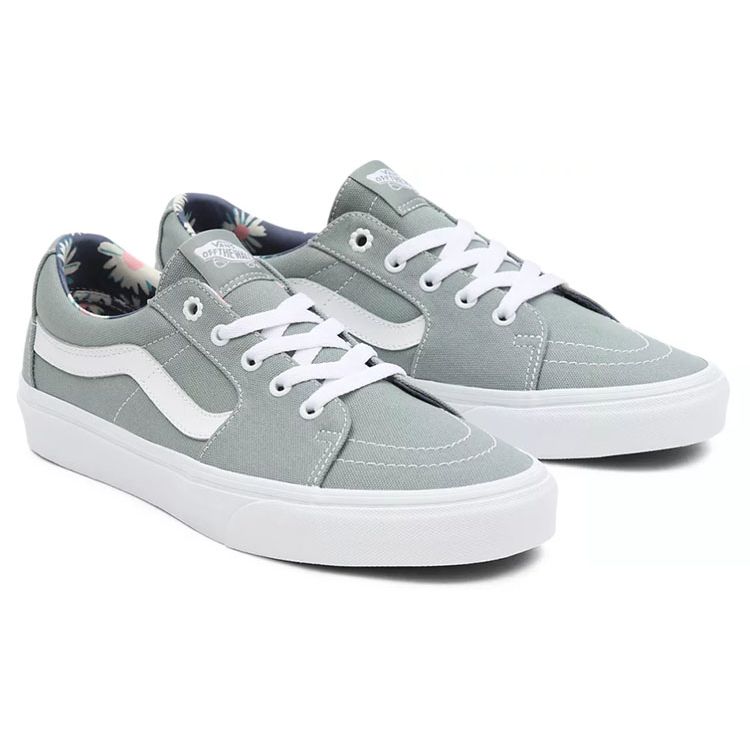 Vans Sk8 Low Smell The Flowers Casual Versatile Low-Top Skate Shoes Unisex Sneaker White Gray VN0A4UUKB7P