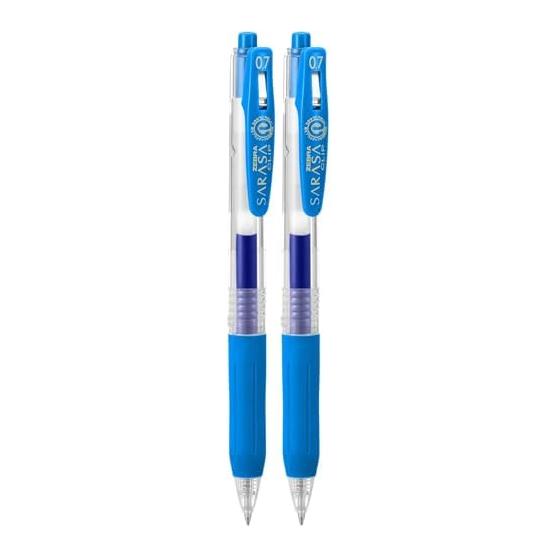 Zebra Sarasa Clip Gel Ballpoint Pen, 0.7mm, Pale Blue (2-Pack)