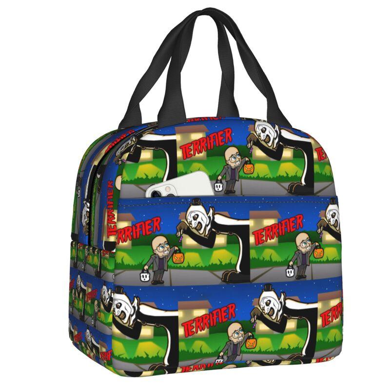 Custom Poster Of T-Terrifiers Halloween Resuable Lunch Boxes Women Leakproof Cooler Thermal Food Insulated Lunch Bag Office Work