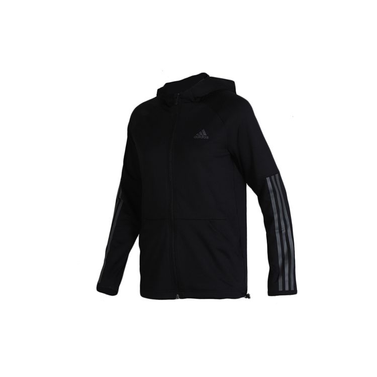

Женская куртка Adidas с 3 полосками и молнией во всю длину, черная EB5593