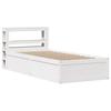 Vidaxl Bed Frame with Headboard, White, 75X190 Cm, Solid Pine Wood