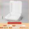 Biodegradable Three-Compartment Bento Box with Hinged Lid