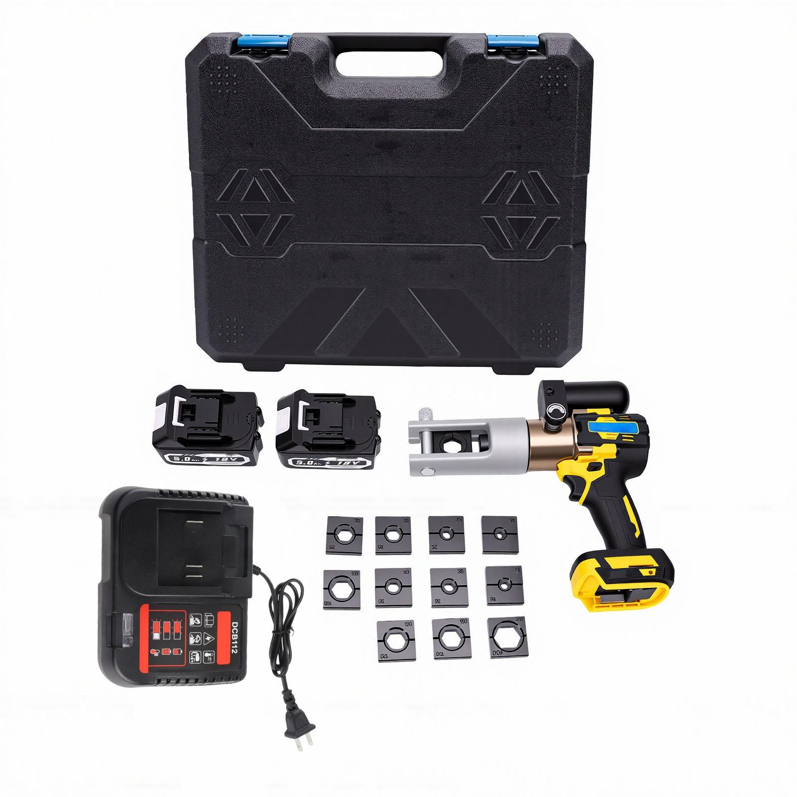 Vestidos Electric Battery Lug Crimping Tool 90Kn 350 Degrees Rotation Hydraulic Crimping Tool Wire Crimper With 12 Dies For