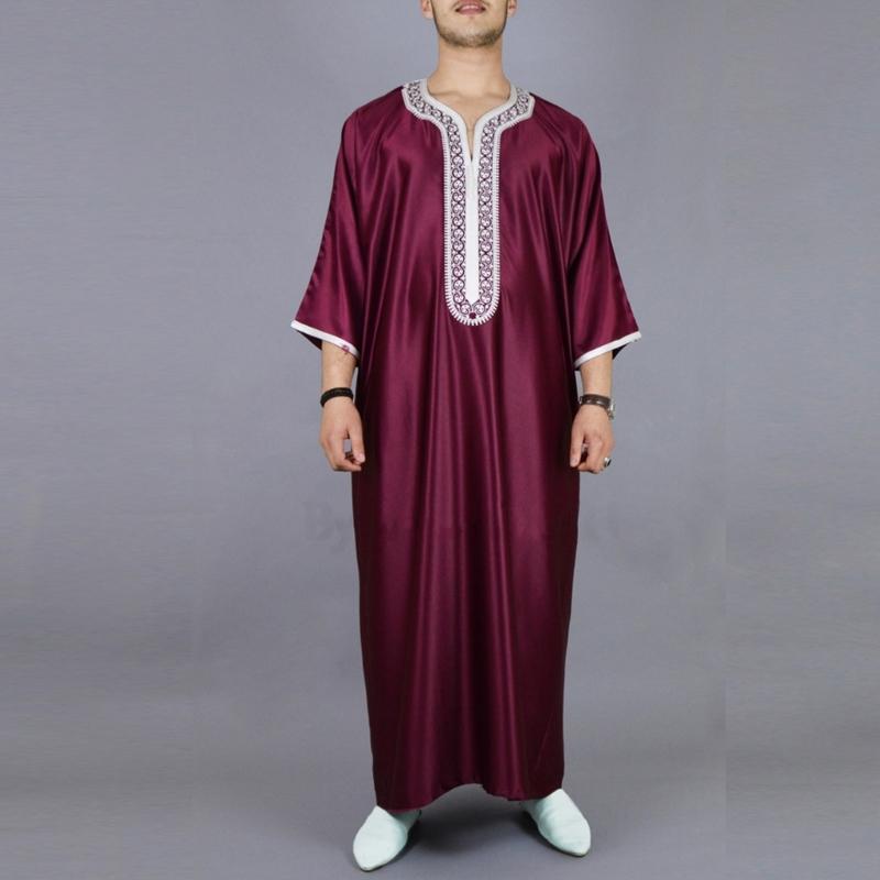 Traditional Muslim Clothing Men Saudi Arab Kaftan Middle East Jubba Thobe Gift