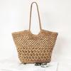 Hollow Paper Rope Straw Bag Seaside Hand-woven Bag Large Capacity Shoulder Tote Bag Women's Vacation Beach Bag