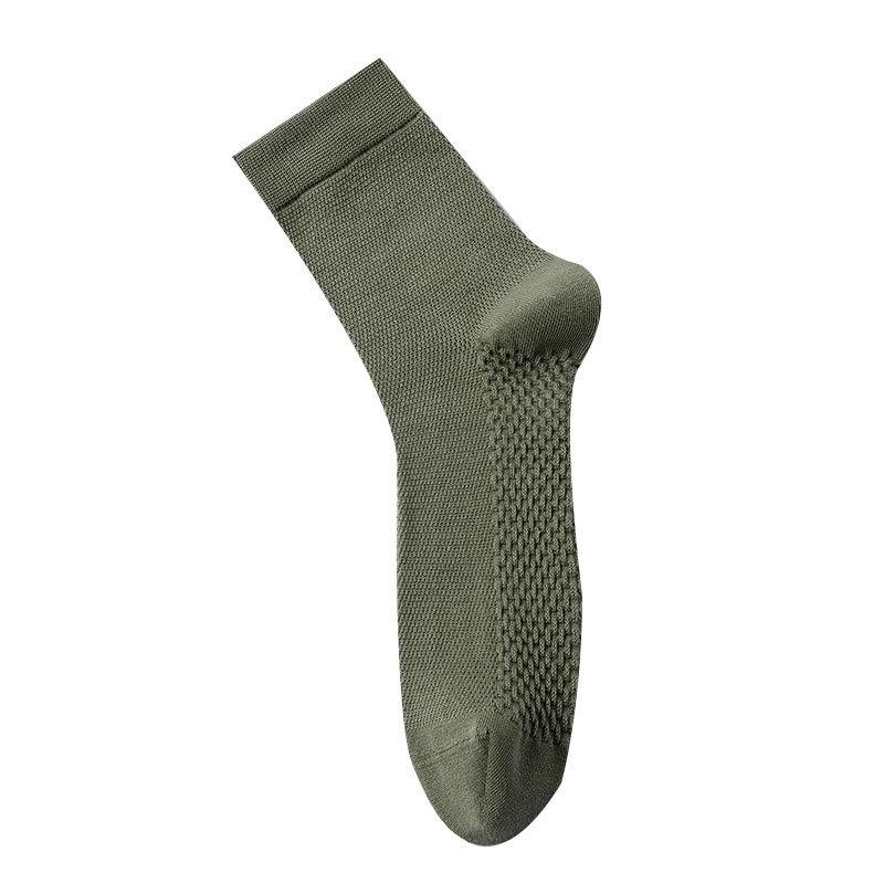 Pure Cotton Mid-tube Socks, Anti-odor and Antibacterial Socks, Sweat-absorbing, Men's Summer Business Casual Sports Mesh, Spring and Autumn Styles
