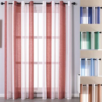 1 stks Streep Vitrages Woonkamer Tule Gordijnen Moderne Gordijnen Linnen Stof Raambekleding Gordijnen Jaloezieën Voile Gordijn