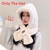 Plush Hooded Scarf For Women With Windproof Neck Cover And Soft Polyester Material