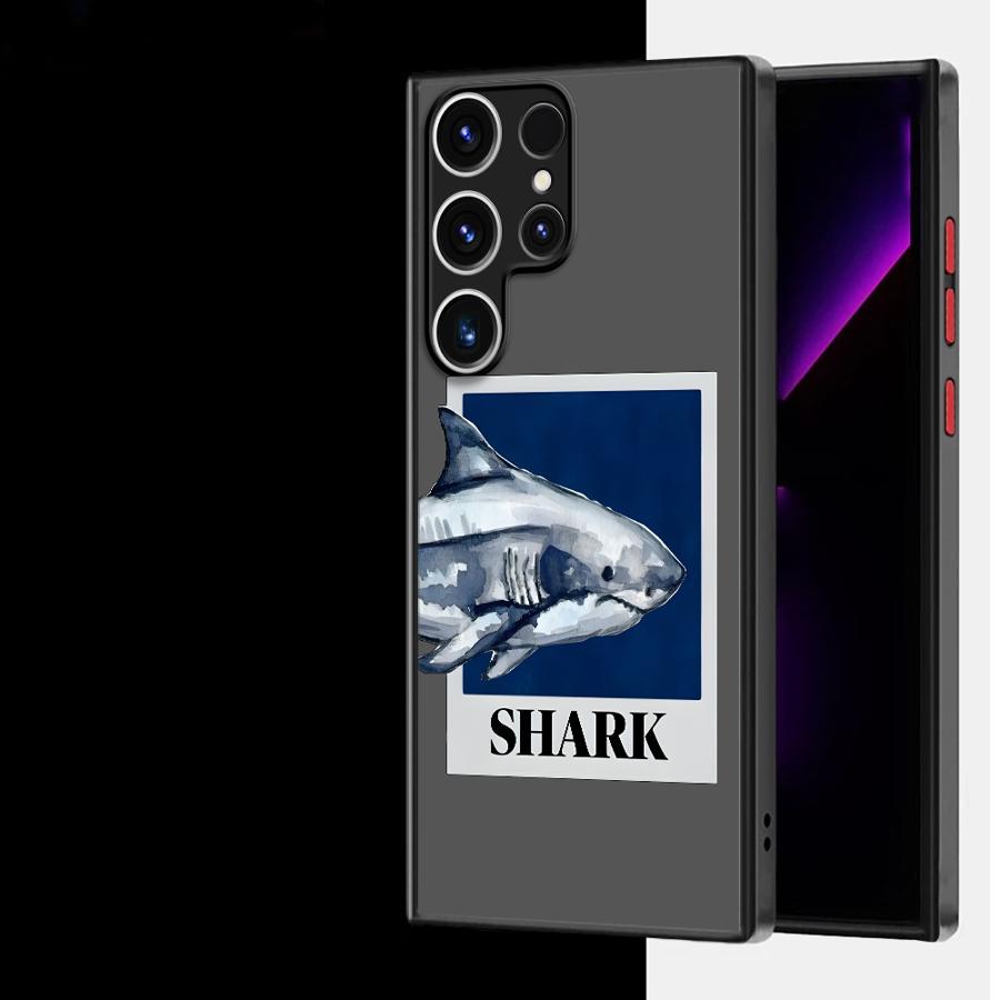 Case for Samsung Galaxy S25 Ultra S22 S24 Plus Note 20 Ultra 10+ S23 FE S26 S21 S20 FE Funda Back Phone Cover Cartoon Shark
