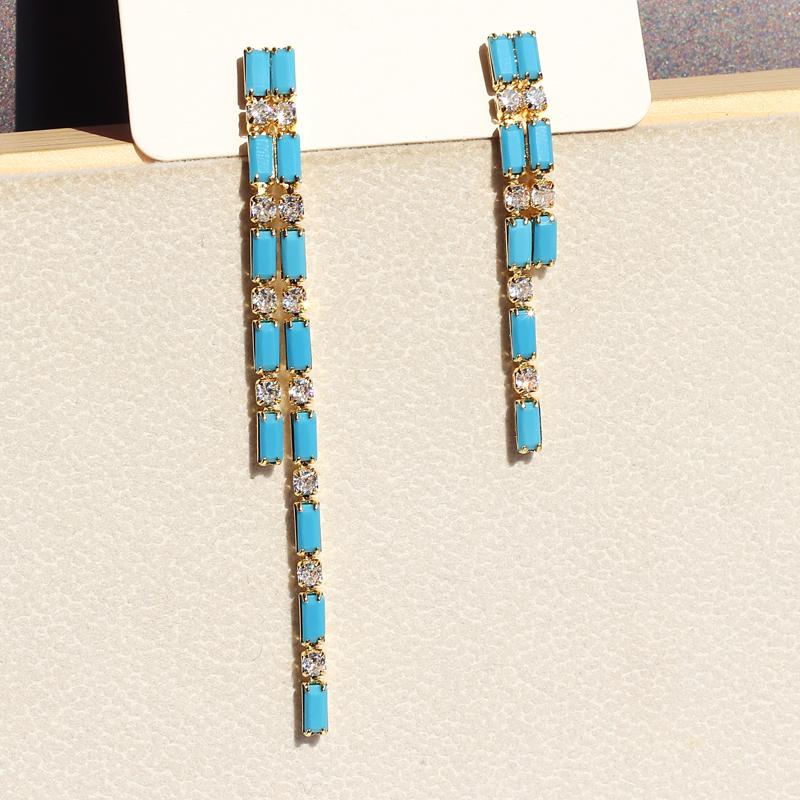 Luxury Classic Full of Rhinestones 18K Gold Plated Asymmetry Earrings For Women Sparkling Simple Zircon Jewelry Birthday Gifts