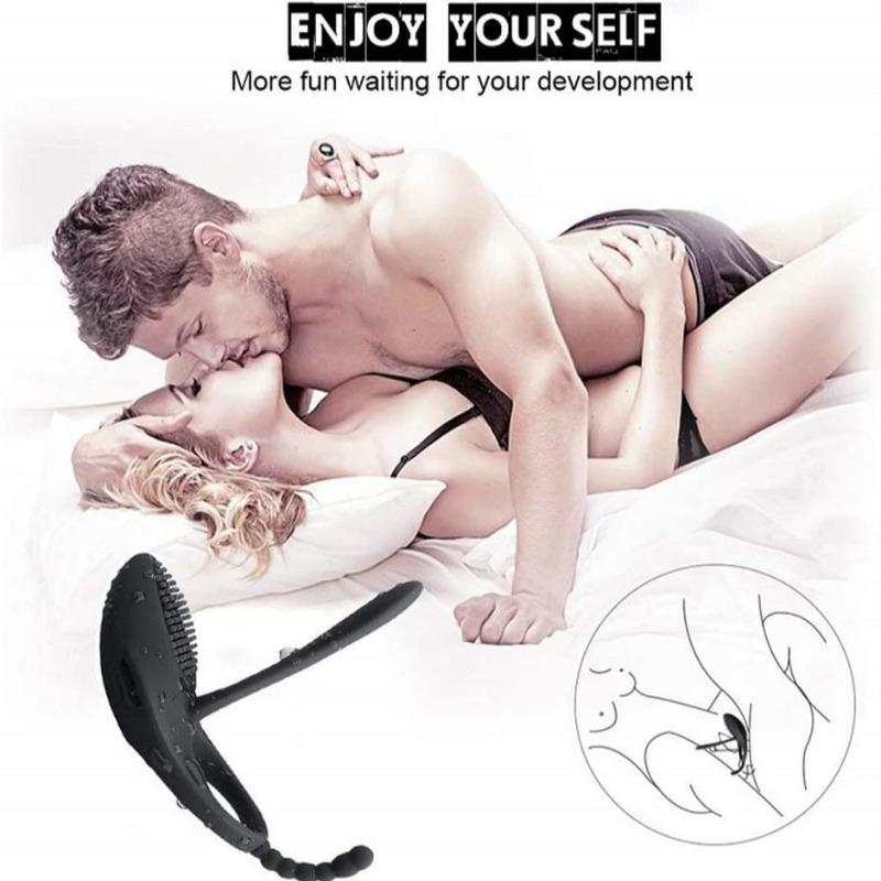 HIMALL Cock Ring Male Vibrate Penis CockRing Vibrator Clitoris Stimulate Delay Ejaculation Sex Toy for Couple Men Adult Product