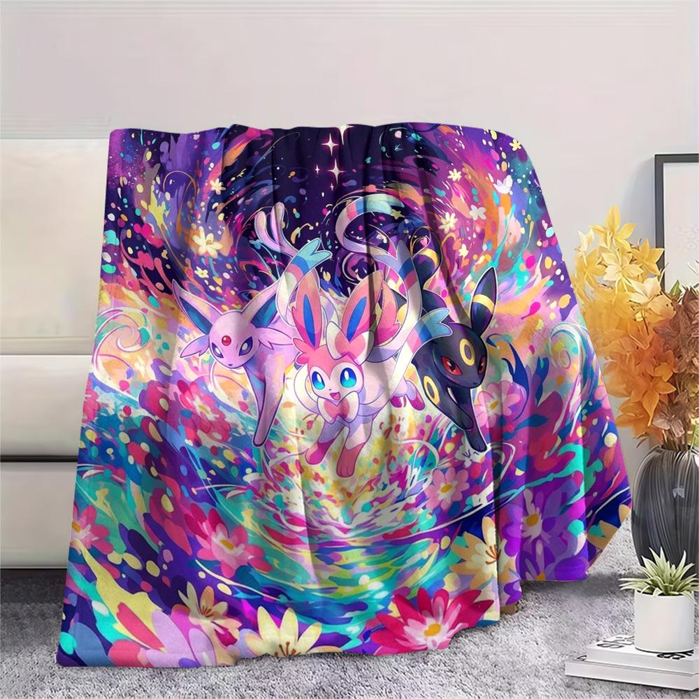 Pokemon Print Flannel Blanket, Ultra Soft High Quality All Seasons Warm Throw, Home Decor Cozy Blanket, Perfect Christmas Gift