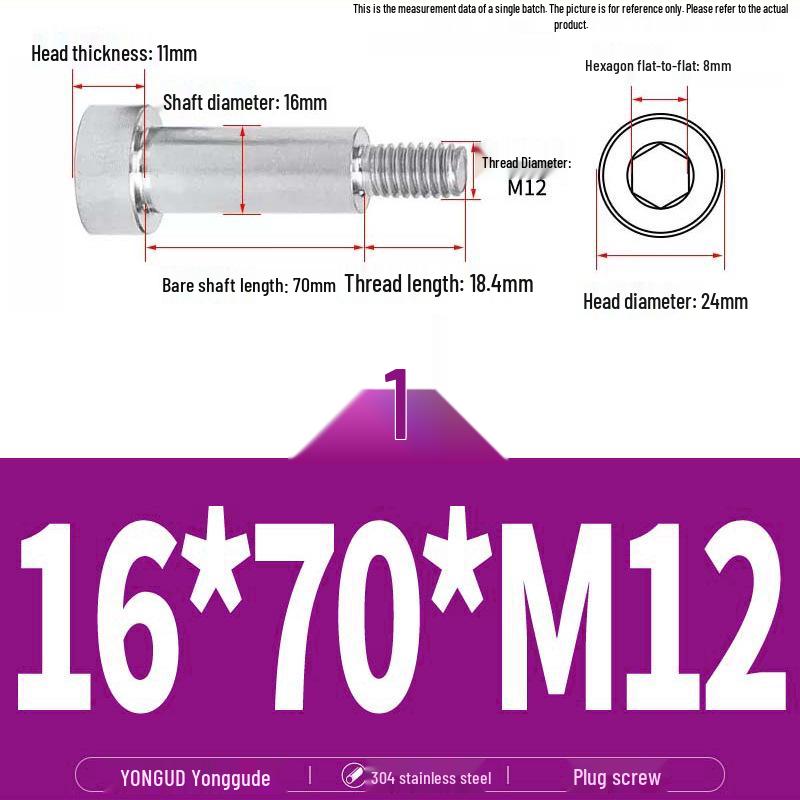 304 Stainless Steel Hex Socket Shoulder and Step Screw Set