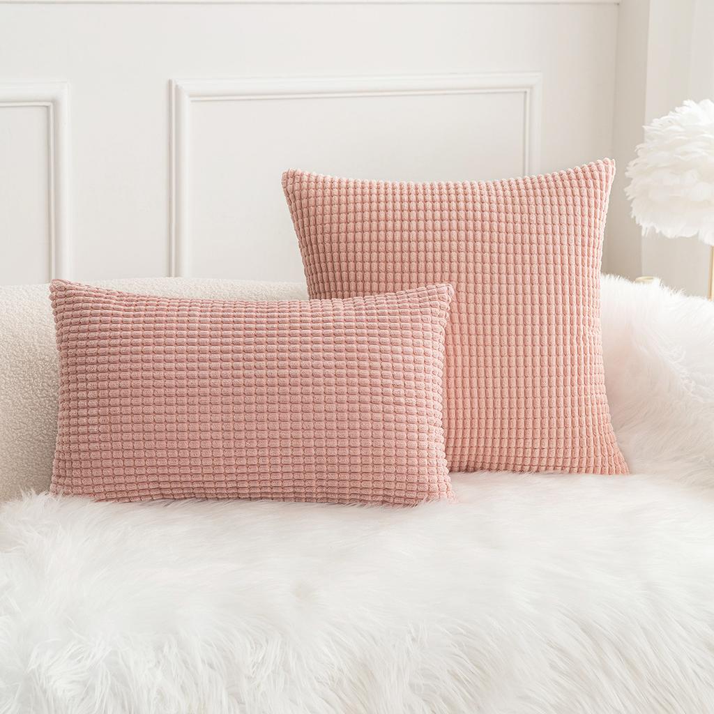 Nordischer Ins Stil Maiskorn Sofa Plüsch Kissenbezug Einfarbiger Stoff Zuhause Bettseite Rückenlehnenkissen Ohne Kissenkern