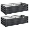 Set of 2 Raised Beds for Garden, Galvanised Outdoor Planters for Herbs Vegetables, Use for Patio Balcony, Grey