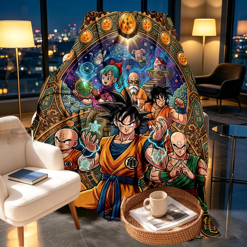 Dragon Ball Print Decke - Weich & Bequem, für Schlafzimmer, Reise, Sofa, Heimdekoration - Geburtstags-Weihnachtsgeschenk für Freund