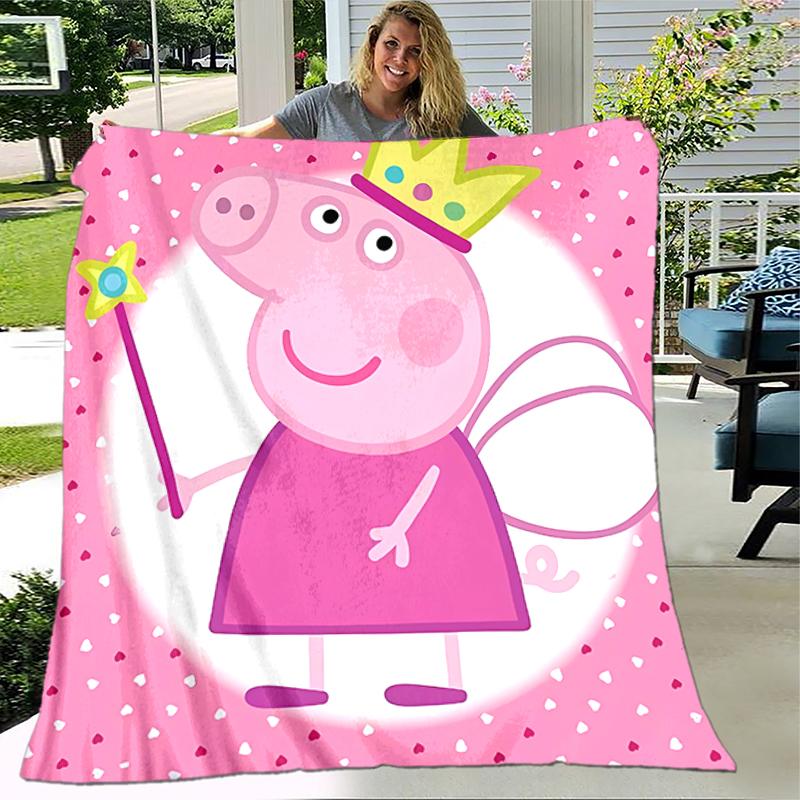 1pc Blanket Peppa Pig2 Print Design, Lightweight Blanket for Sofa, Bed- Soft &Warm, Gift for All Seasons like Christmas, Halloween