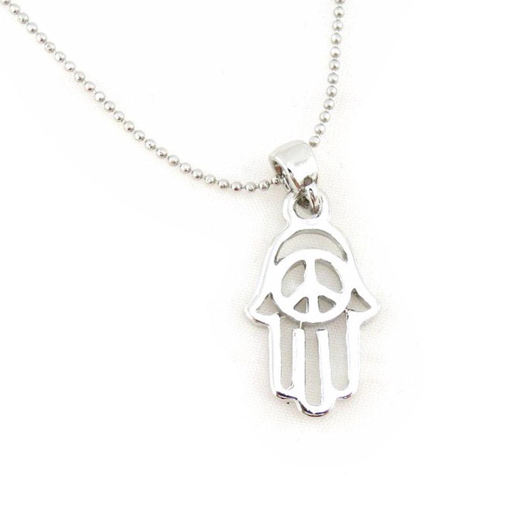 Les Trésors De Lily [J3634] - Silver 'Fatma' Designer Necklace