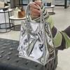 Manico Argento Borsa a Tracolla Donna Harajuku Pelle PU Quadrata Mini Borsa Tote Portamonete Femminile Vintage Borse a Tracolla Chic