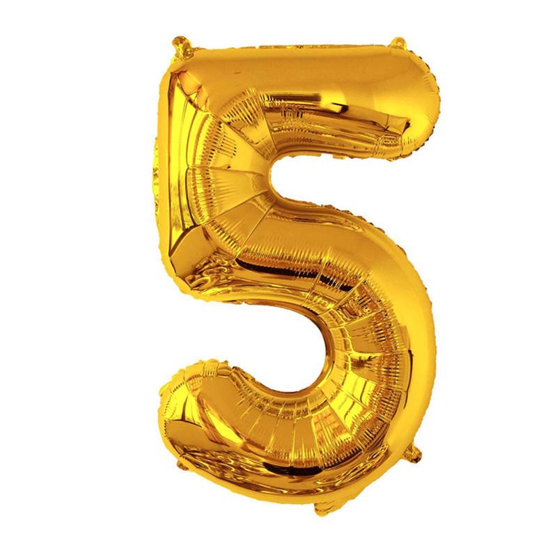 32-inch Gradient Gold/Silver/Rose Gold Number Foil Balloon (US Version)